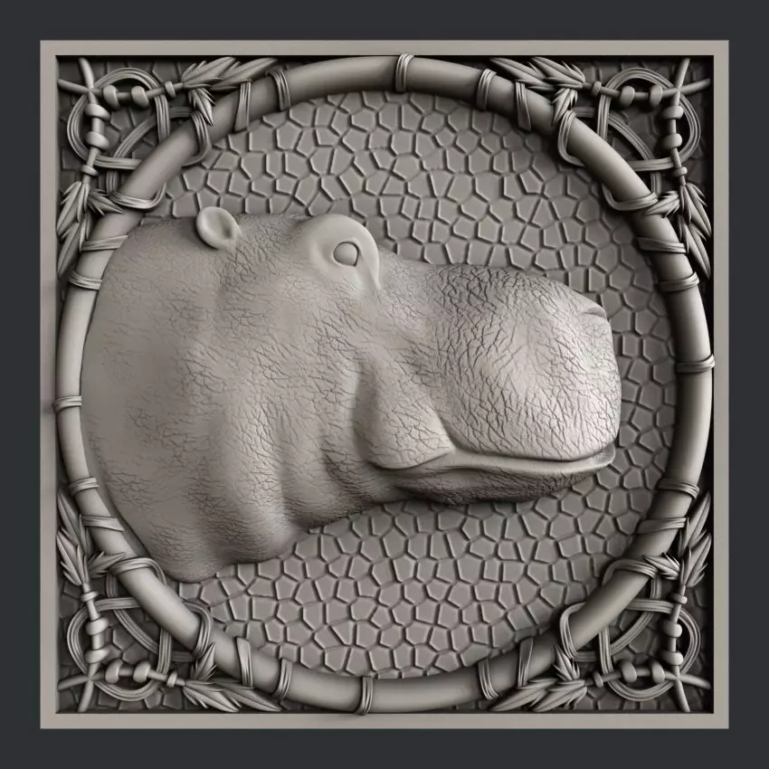 3d STL models for CNC hipopotam 3D model_0