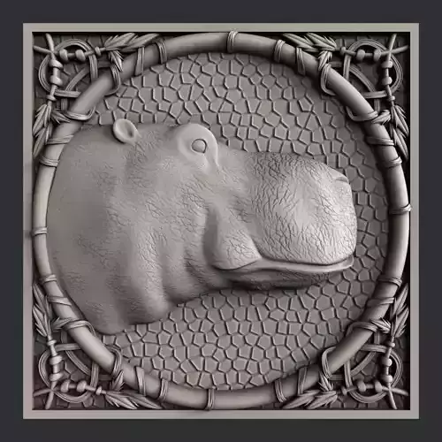 3d STL models for CNC hipopotam