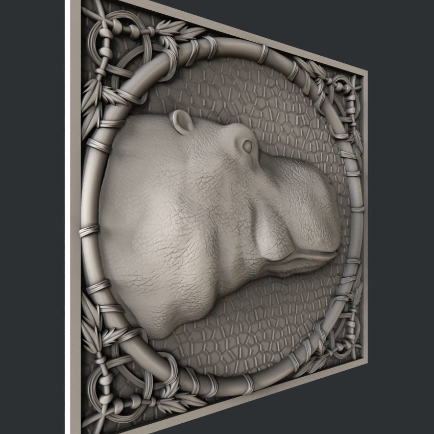 3d STL models for CNC hipopotam 3D model_2