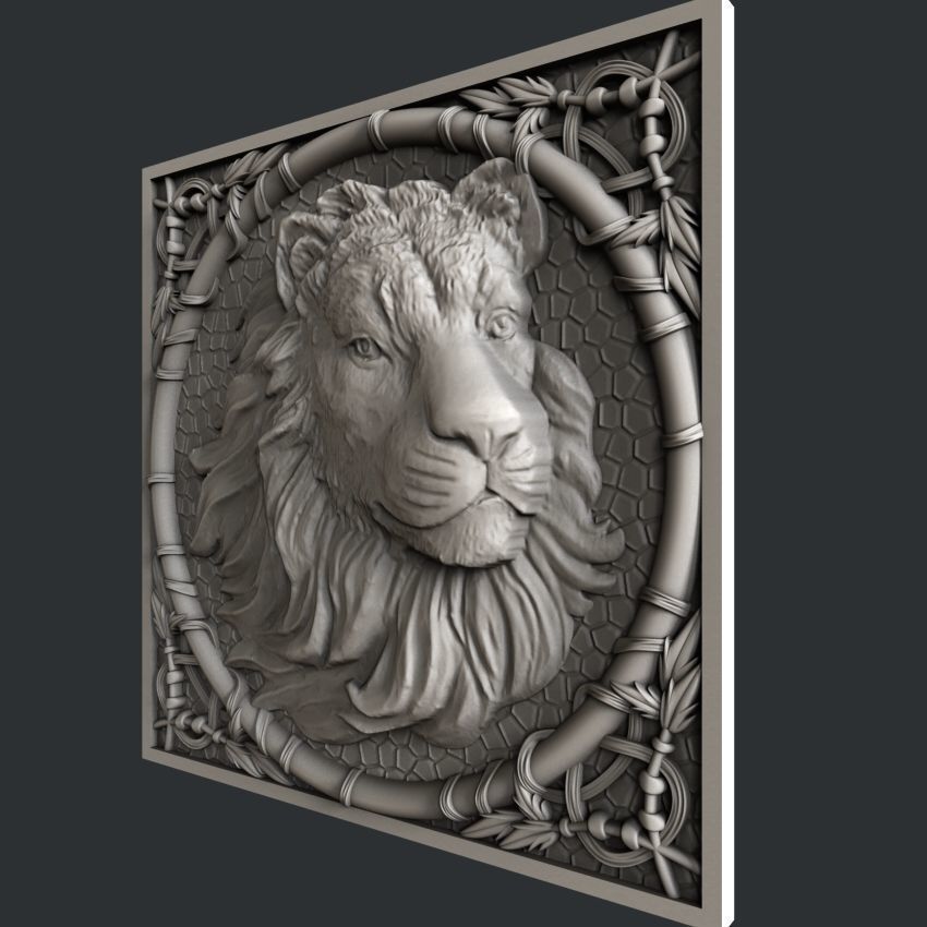 3d STL models for CNC lion 3D model_2
