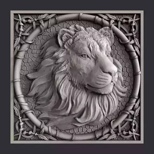 3d STL models for CNC lion