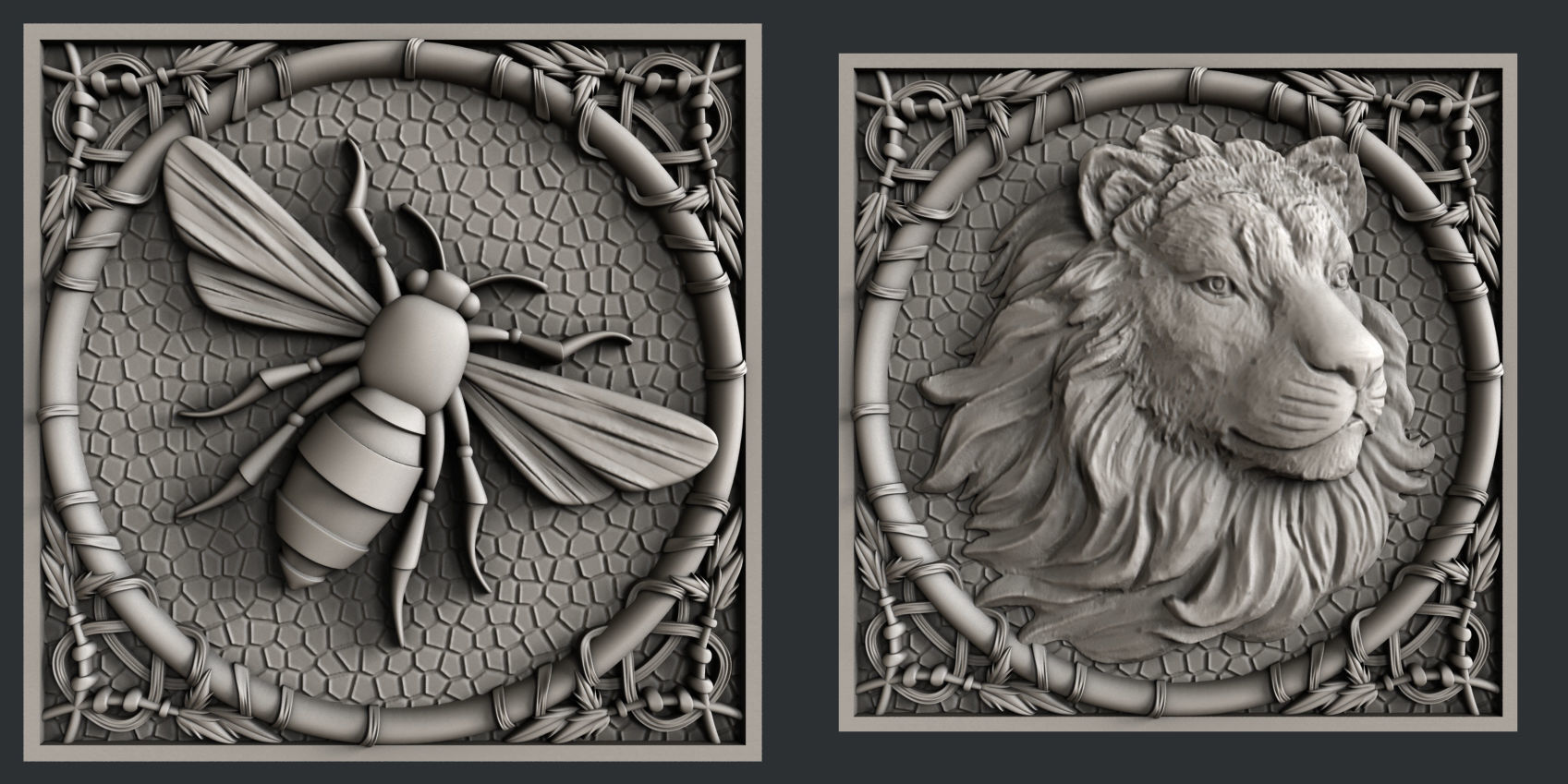 3d STL models for CNC set animals 3D model_3