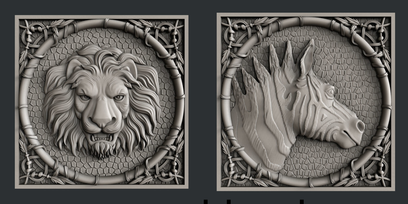 3d STL models for CNC set animals 3D model_2