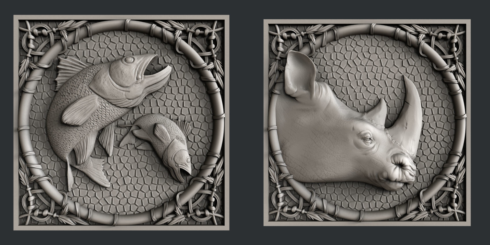 3d STL models for CNC set animals 3D model_5