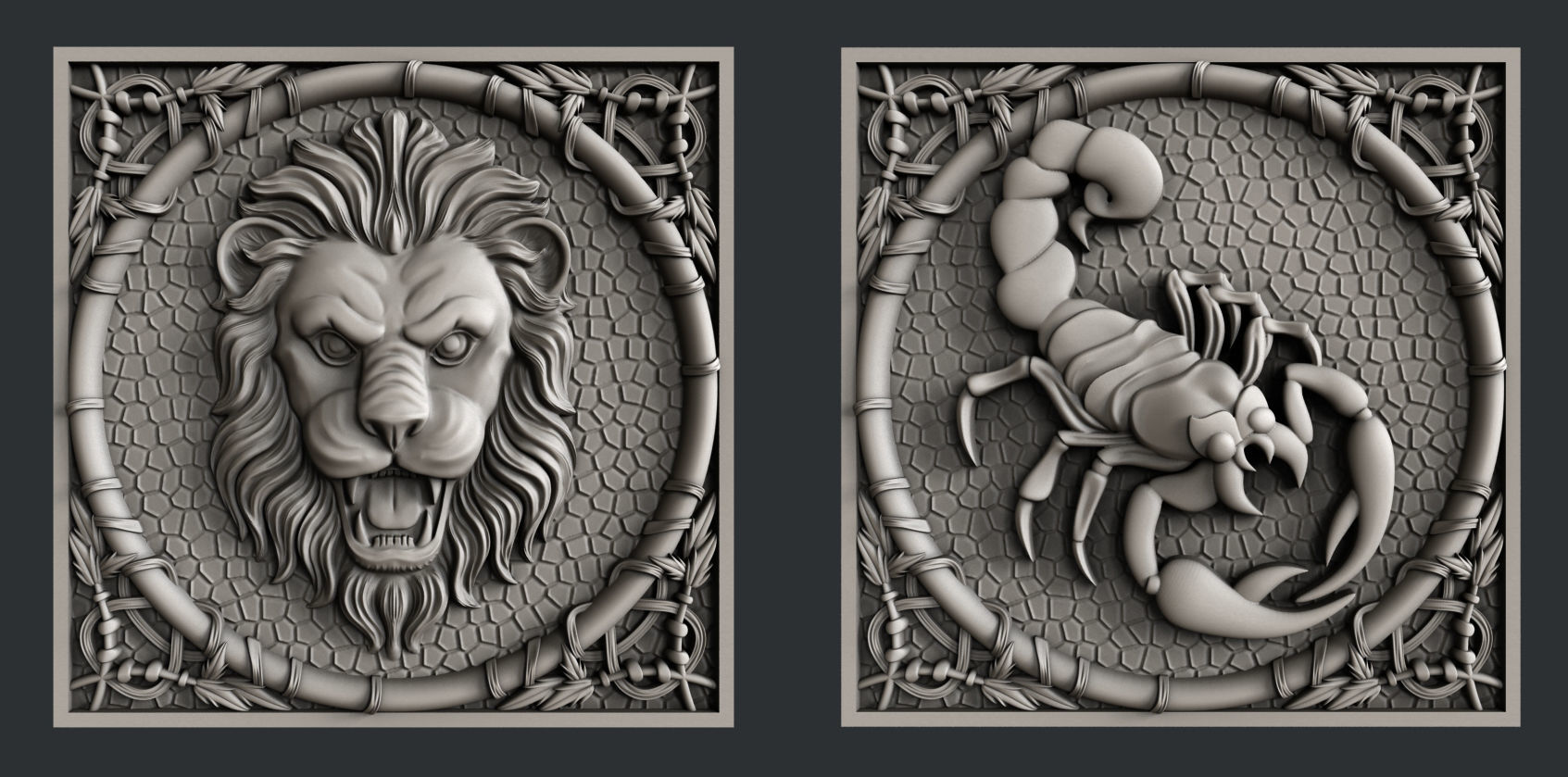 3d STL models for CNC set animals 3D model_4