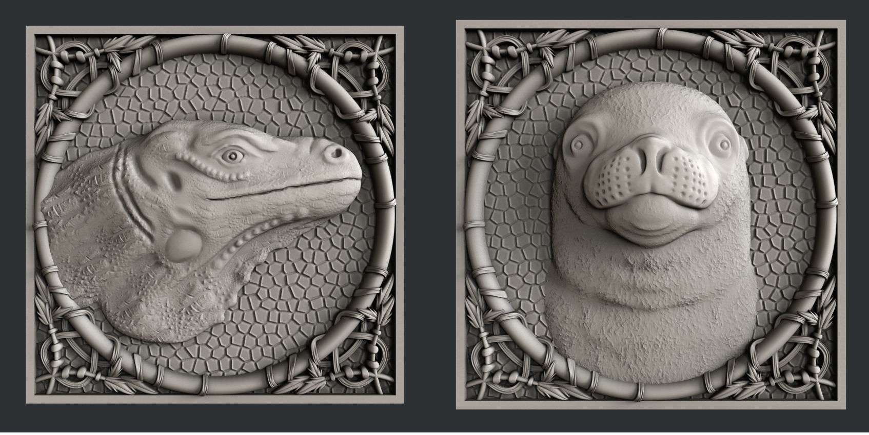 3d STL models for CNC set animals 3D model_7