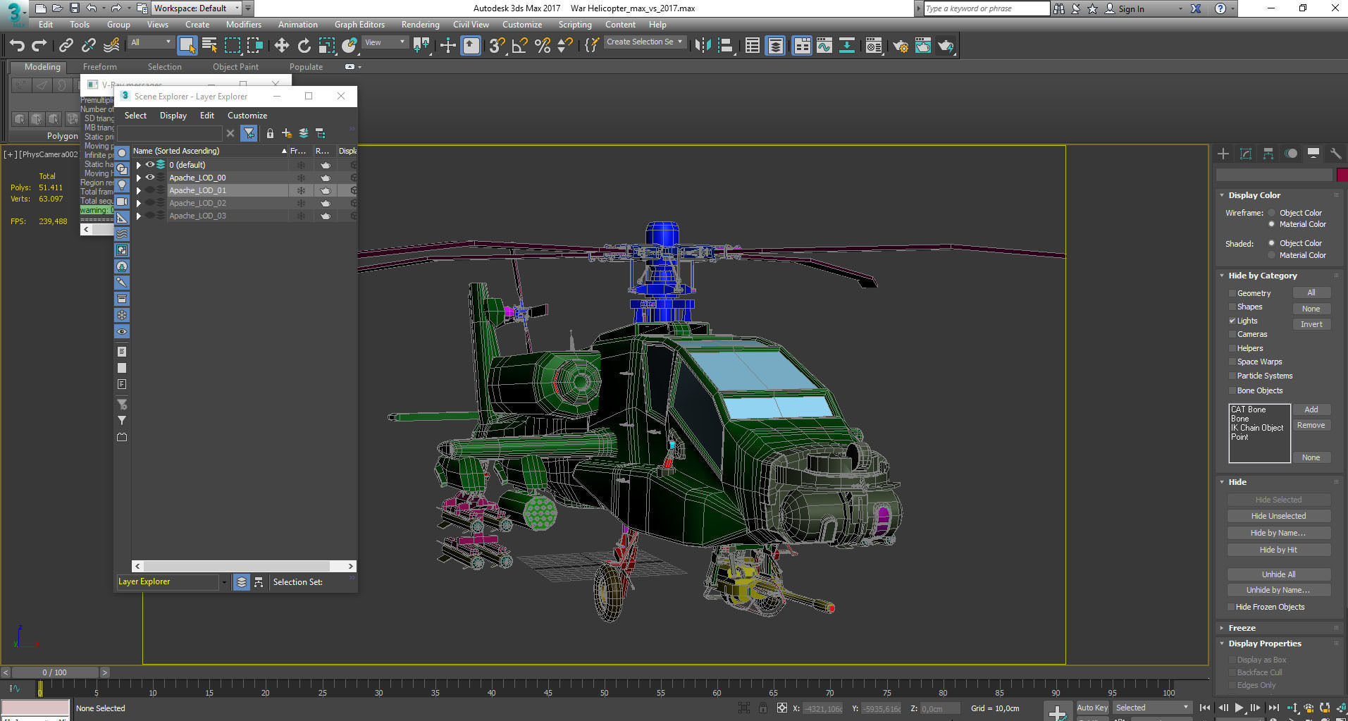 Apache Game Helicopter Low-poly 3D model_5