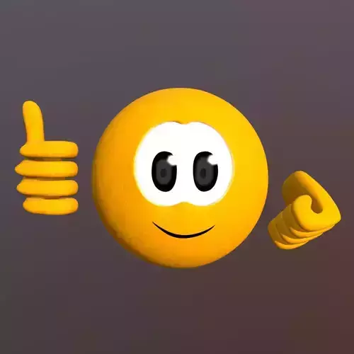 Emoji smile Low-poly 3D model