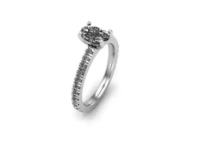 Oval 4 claw ring size J1-2 3D print model