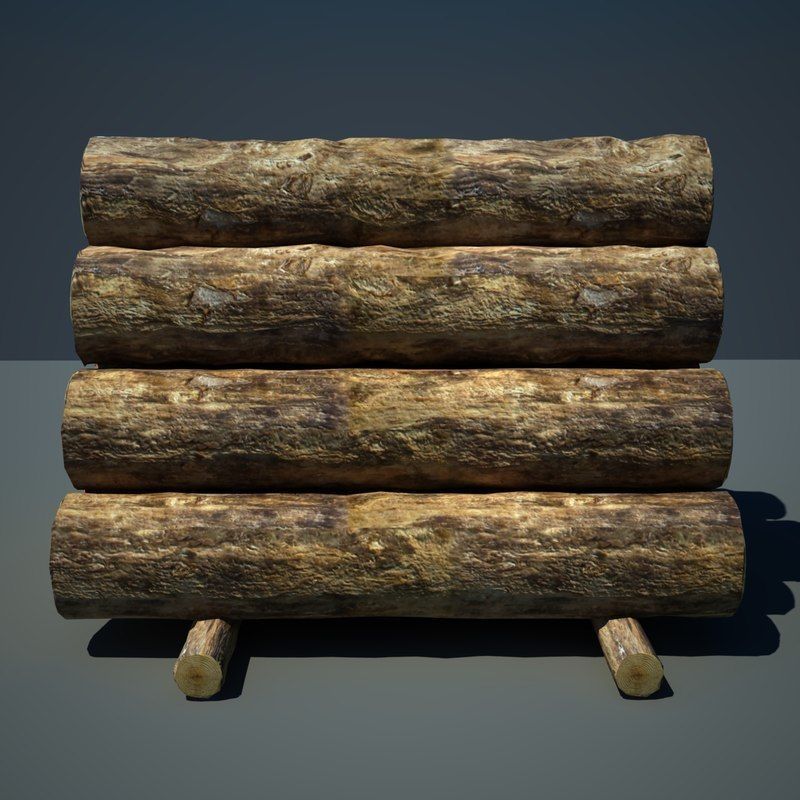 Logs Timber Wooden 3D model_1