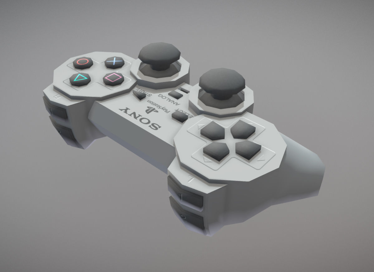 PlayStation Analog Controller Low-poly 3D model_1