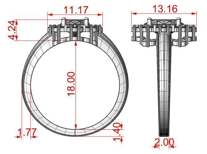 Set ring earring and pendant with Oval 3D print model_6