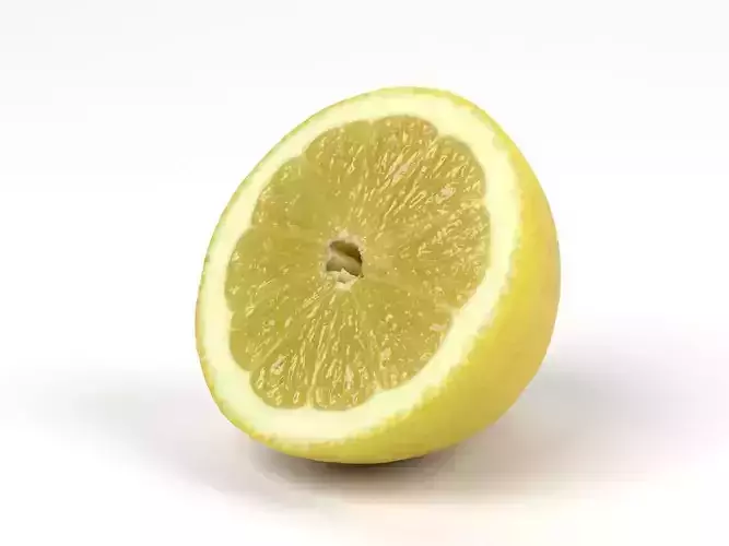 Photorealistic Lemon Half 3D Scan 3