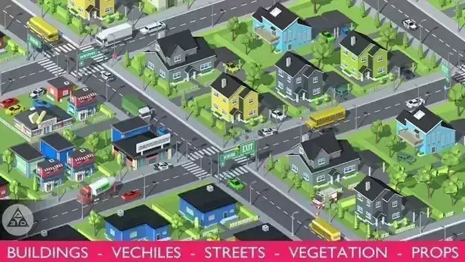 Low Poly Buildings - Full Pack