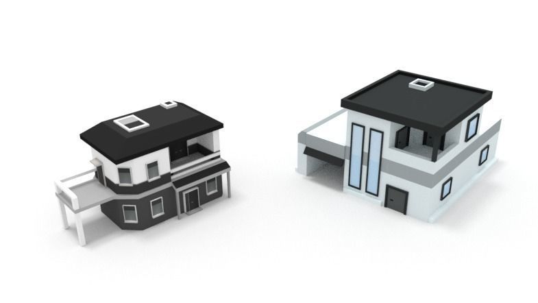 Low Poly Buildings 2 two Low-poly 3D model_5