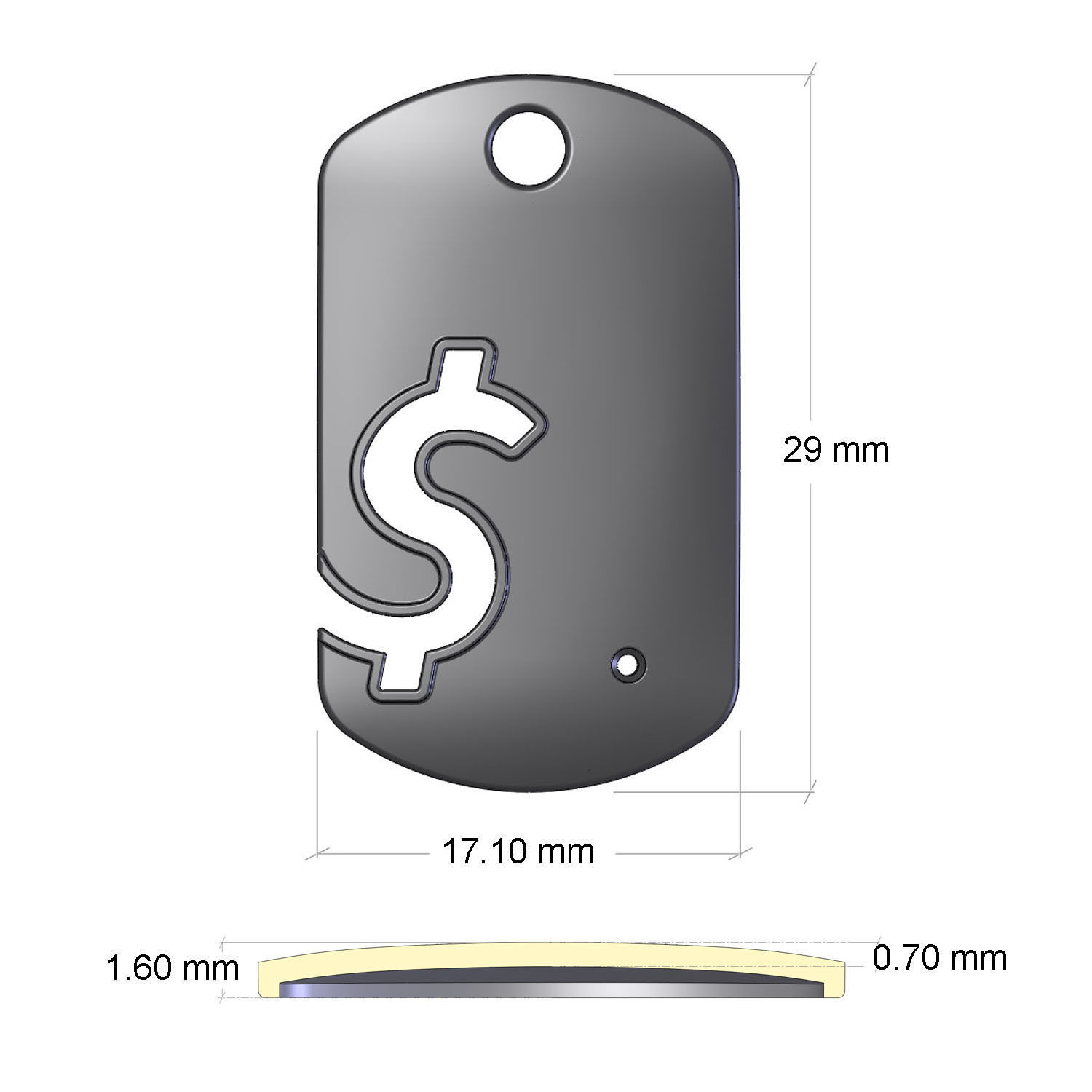 Dollar Symbol 3D print model_6