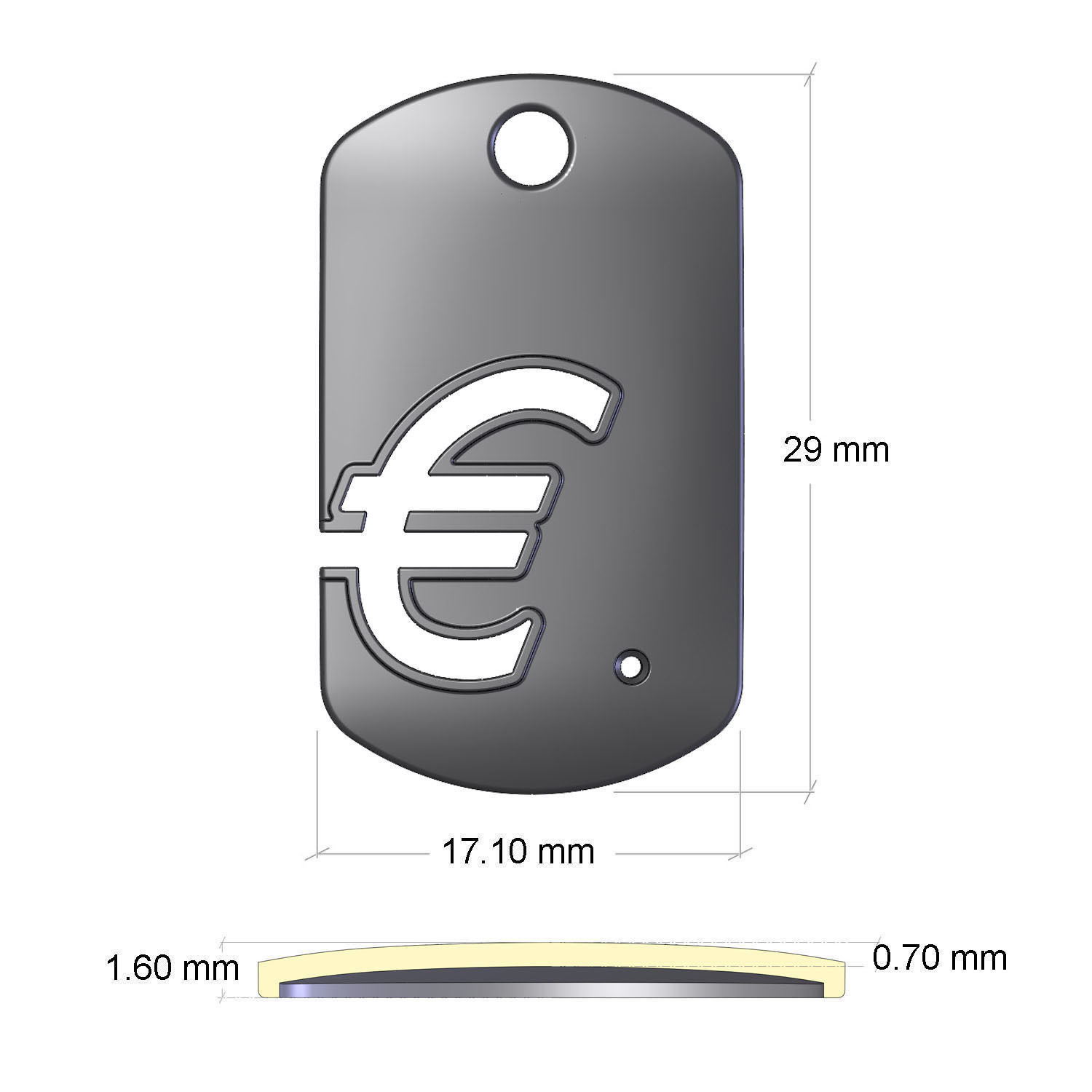 Euro Symbol 3D print model_7