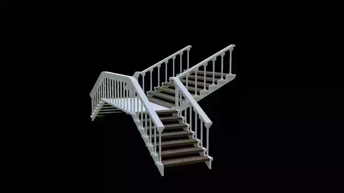 Low-Polly Wooden Stairs