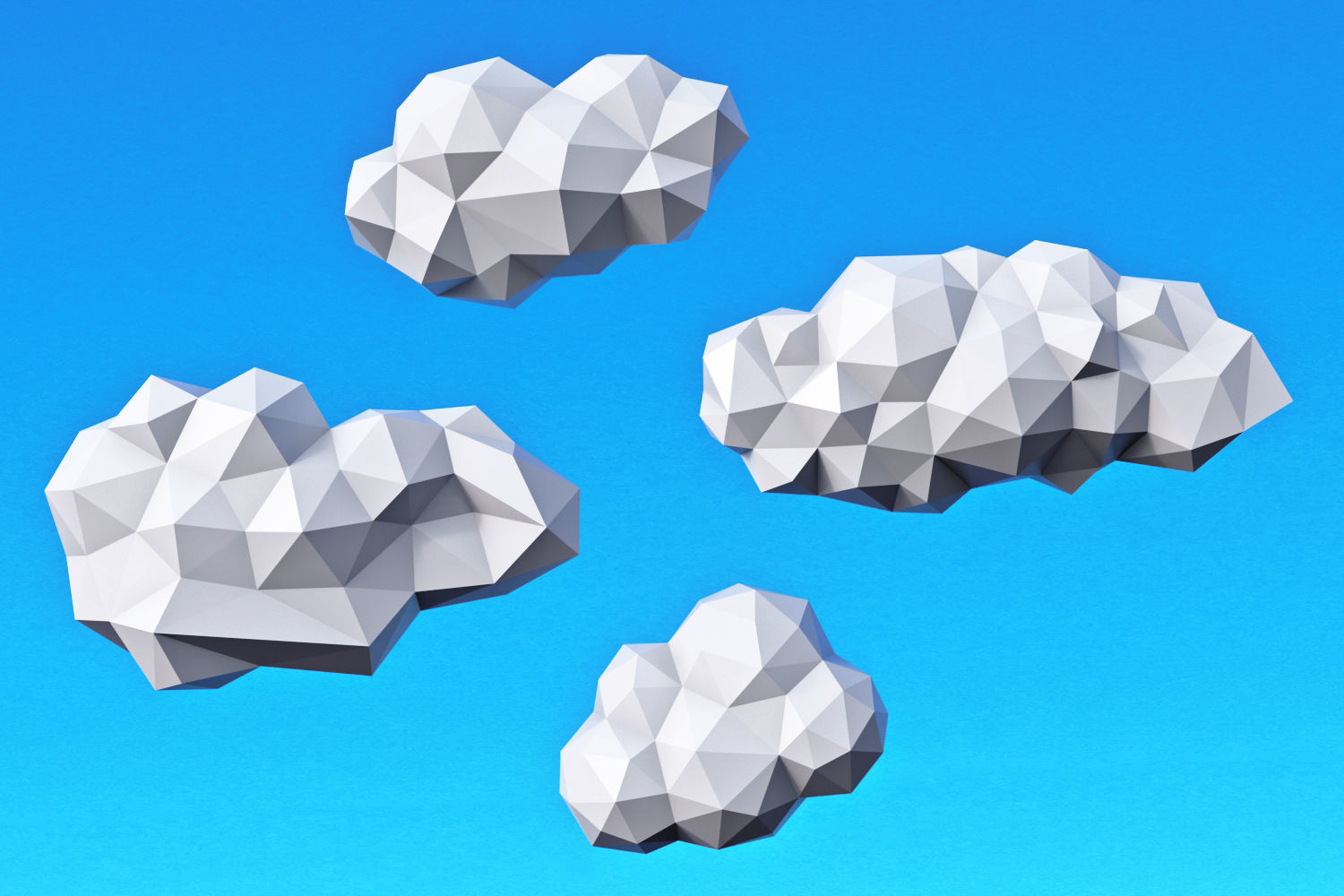 Clouds Pack Low Poly v2 Low-poly 3D model_3