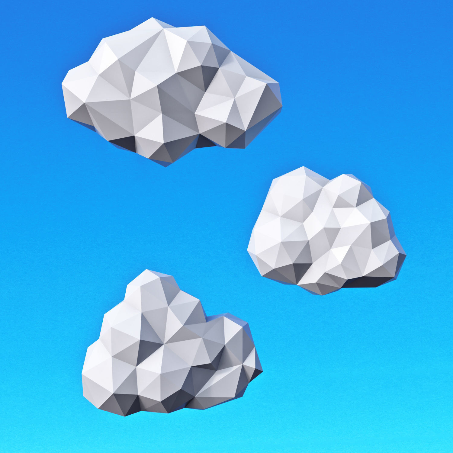 Clouds Pack Low Poly v2 Low-poly 3D model_5