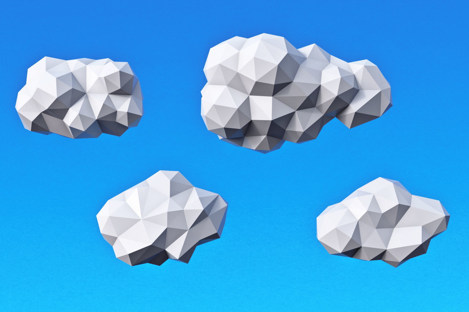 Clouds Pack Low Poly v2 Low-poly 3D model_2