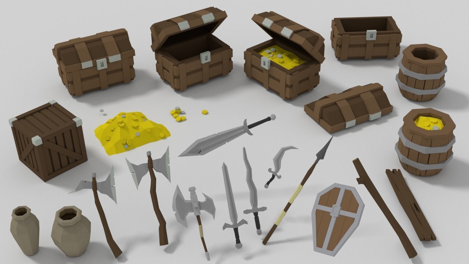 Poly Land Ancient Low-poly 3D model_2