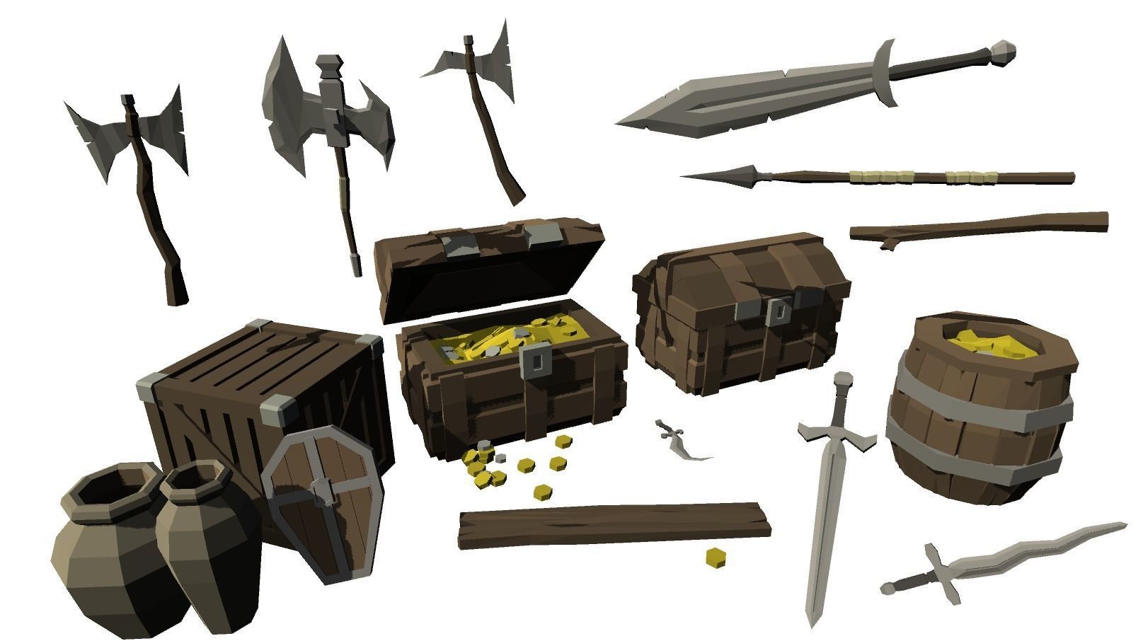 Poly Land Ancient Low-poly 3D model_10