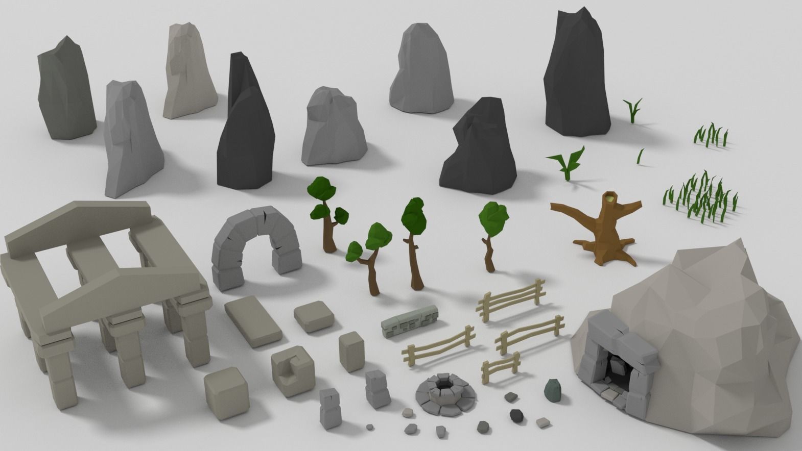 Poly Land Ancient Low-poly 3D model_3