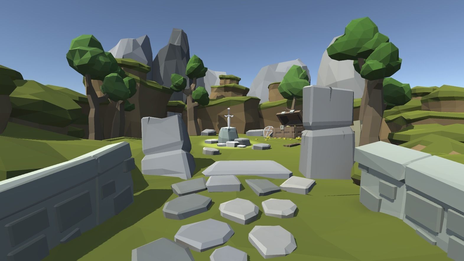 Poly Land Ancient Low-poly 3D model_7