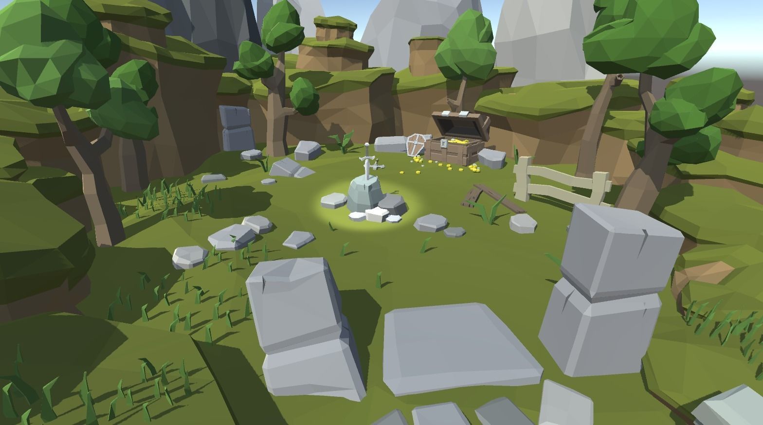 Poly Land Ancient Low-poly 3D model_9