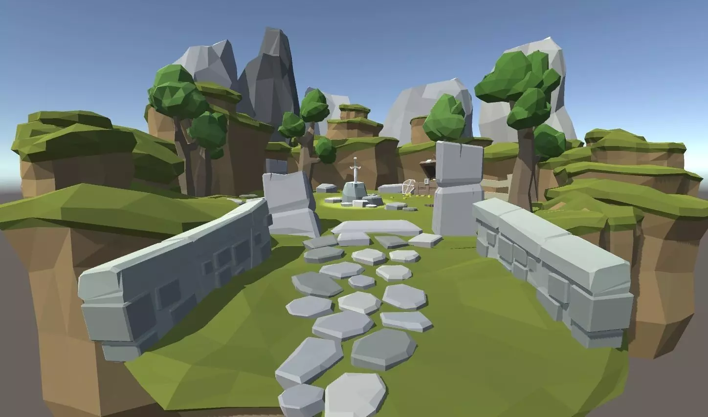 Poly Land Ancient Low-poly 3D model_0