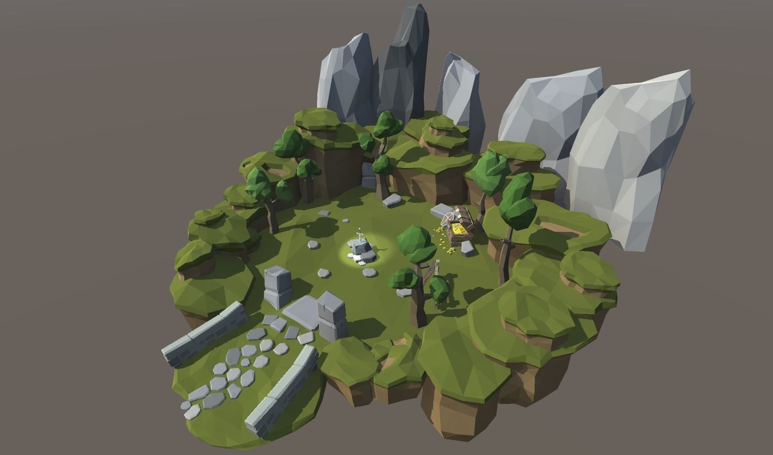 Poly Land Ancient Low-poly 3D model_1