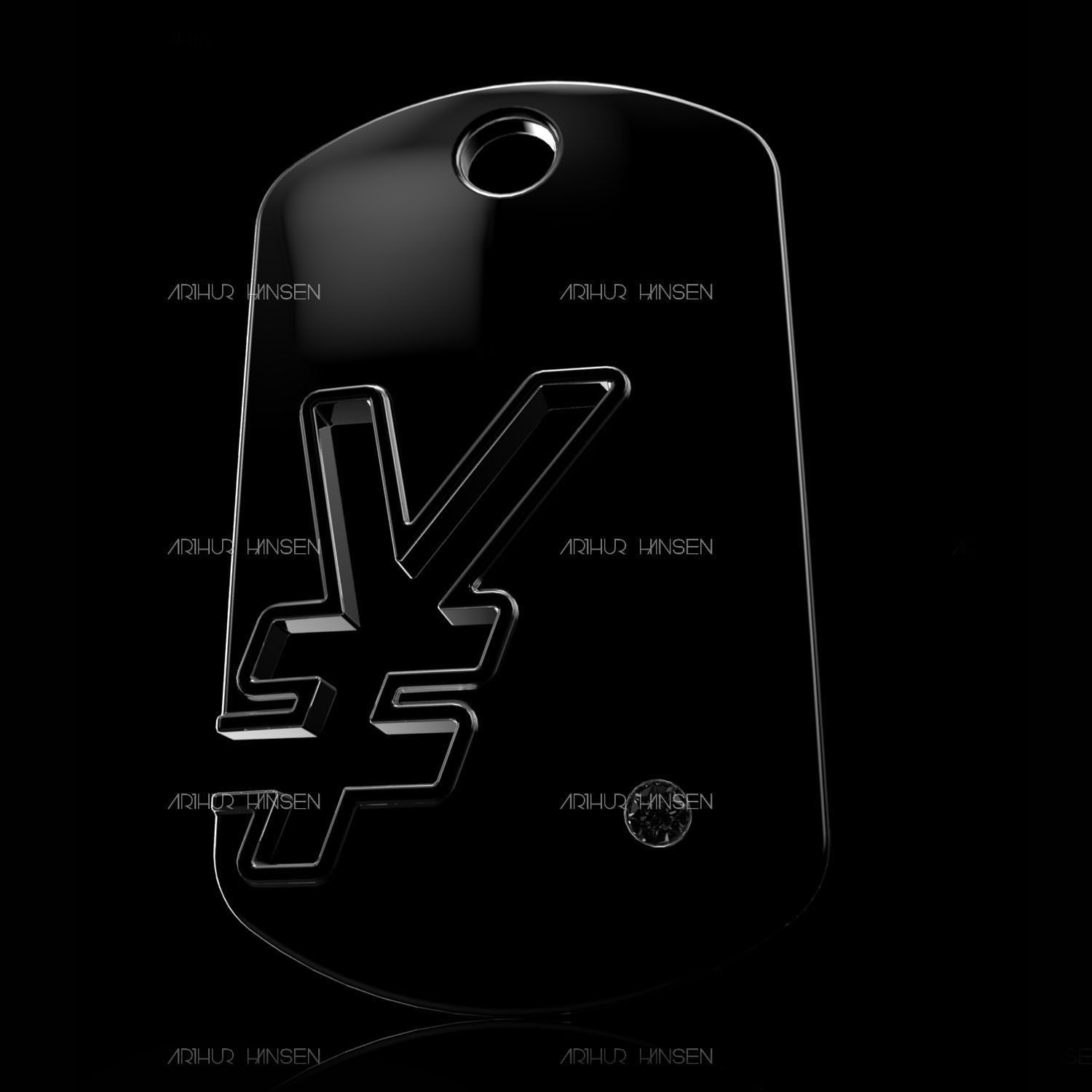 Yen Symbol 3D print model_3