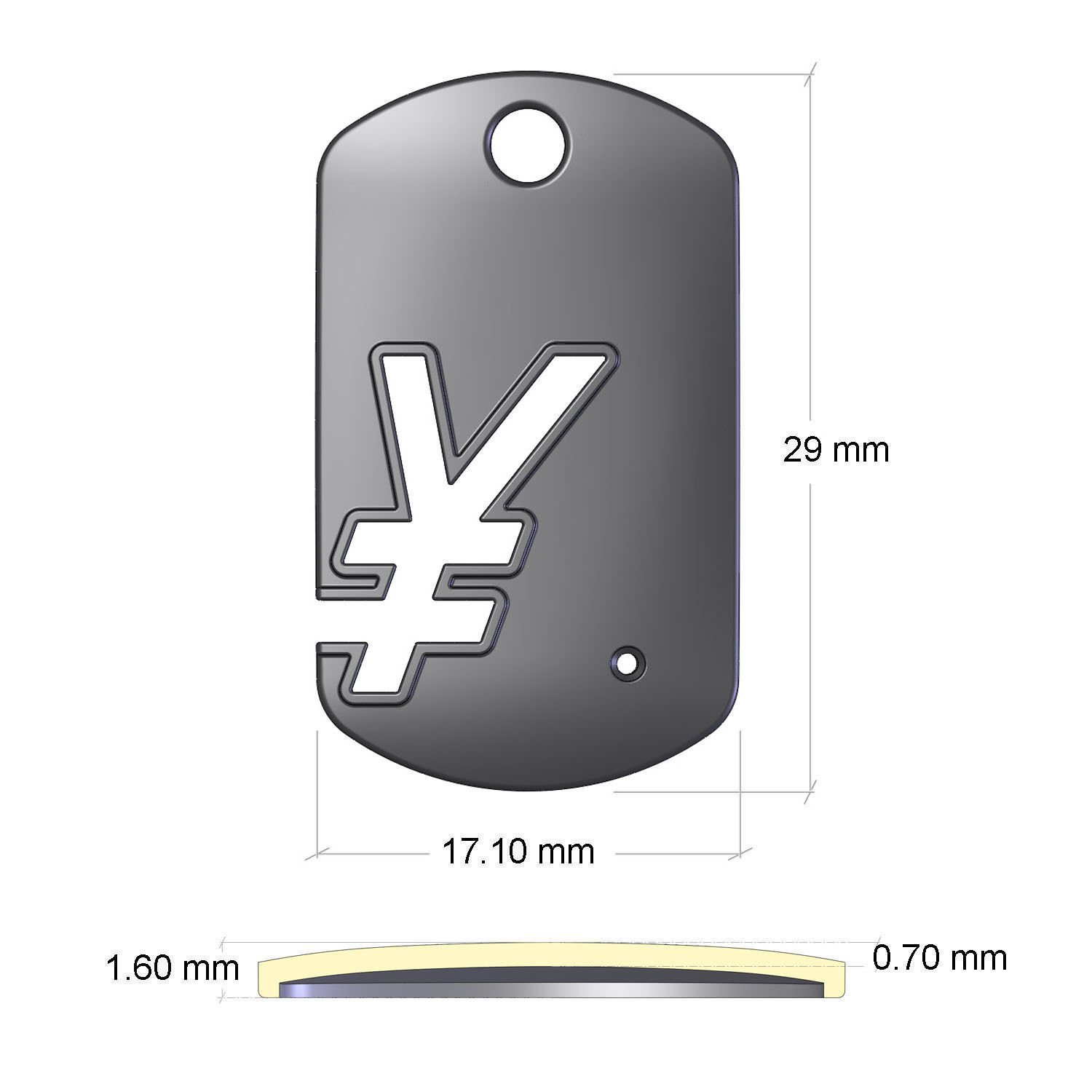 Yen Symbol 3D print model_5