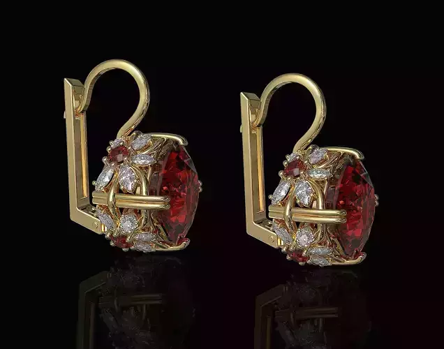 Cushion gem Earrings