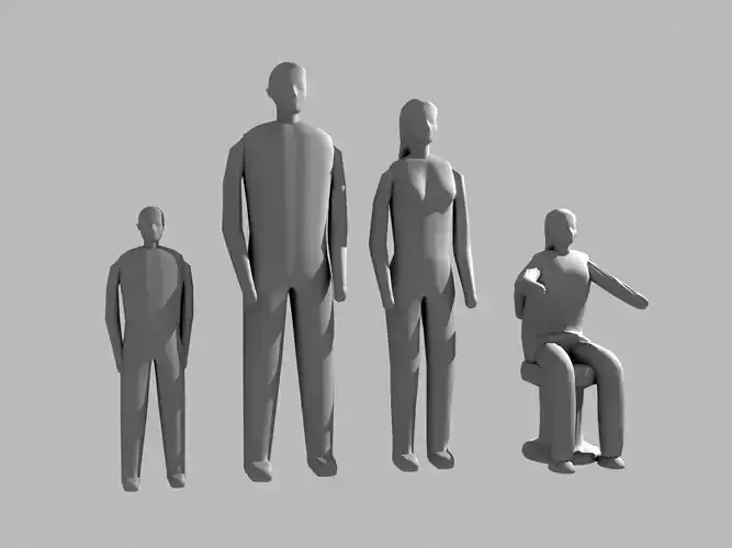 Small low detalied people  3D print model