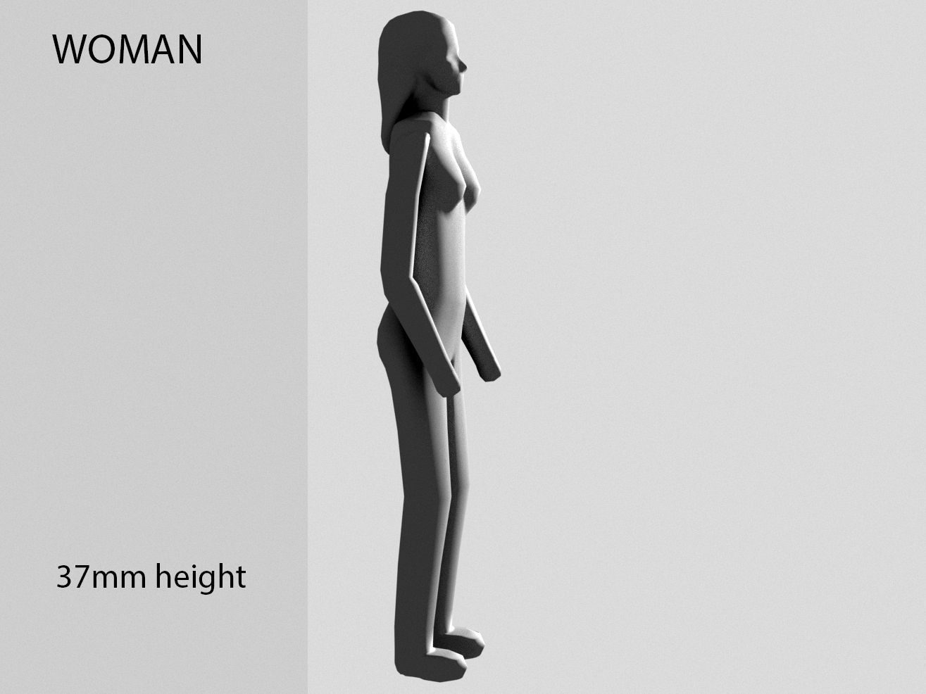 Small low detalied people  3D print model_3