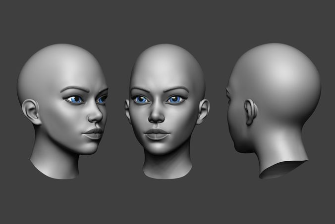 Woman Head 2 Low-poly 3D model