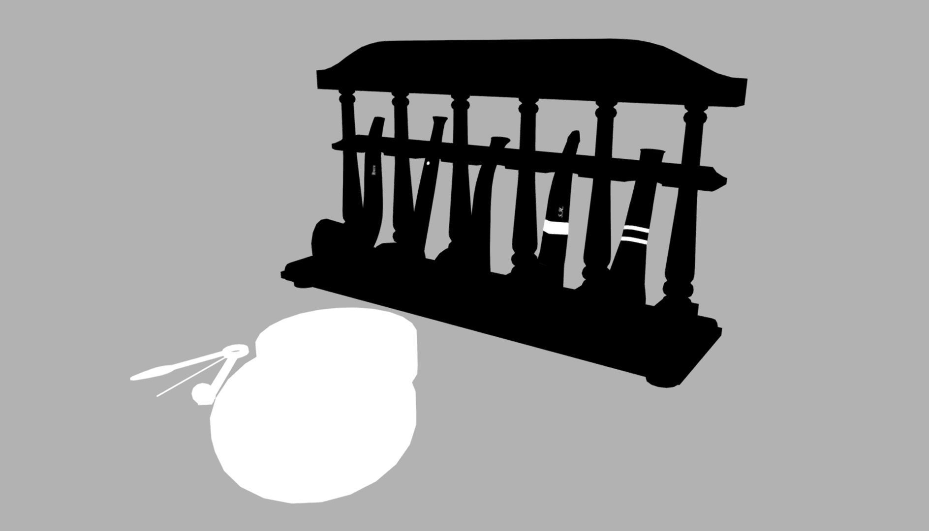 Smoking Briar Pipe Set Low-poly 3D model_10