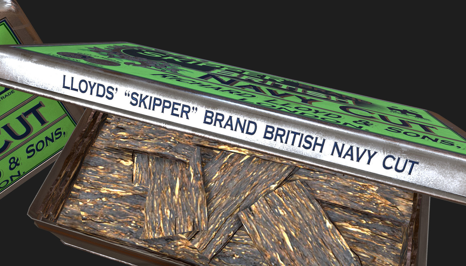 Old Tobacco Tin - Skipper Navy Cut Low-poly 3D model_23