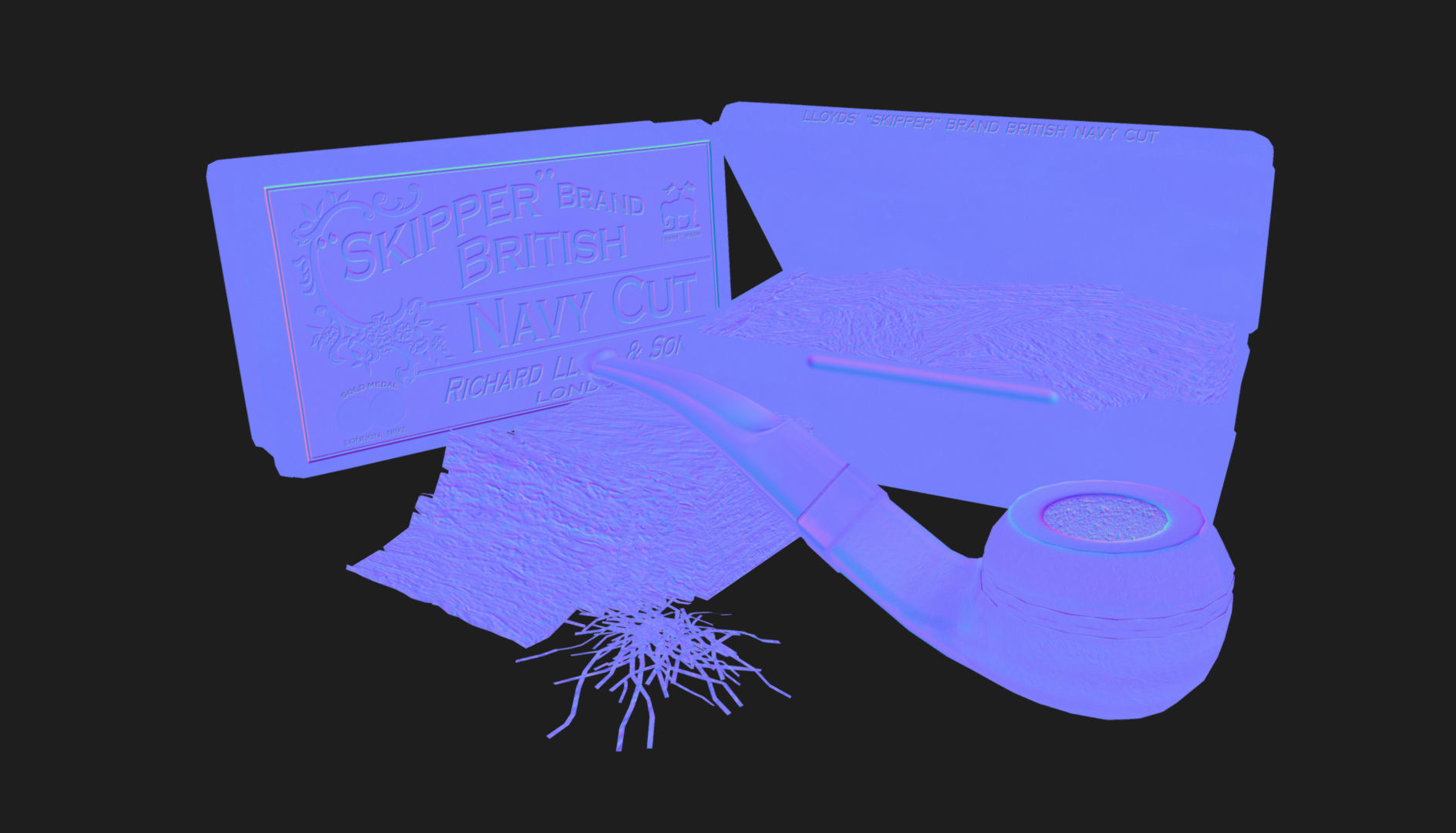 Old Tobacco Tin - Skipper Navy Cut Low-poly 3D model_11