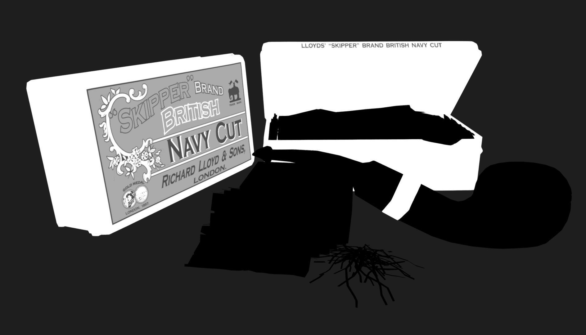 Old Tobacco Tin - Skipper Navy Cut Low-poly 3D model_5