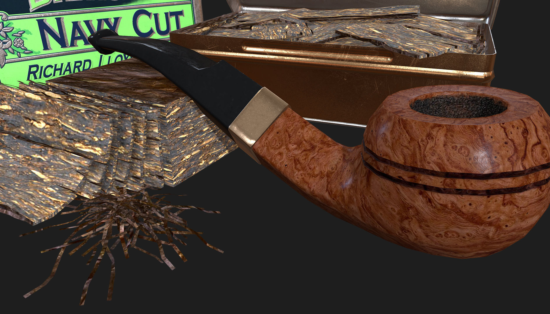 Old Tobacco Tin - Skipper Navy Cut Low-poly 3D model_21