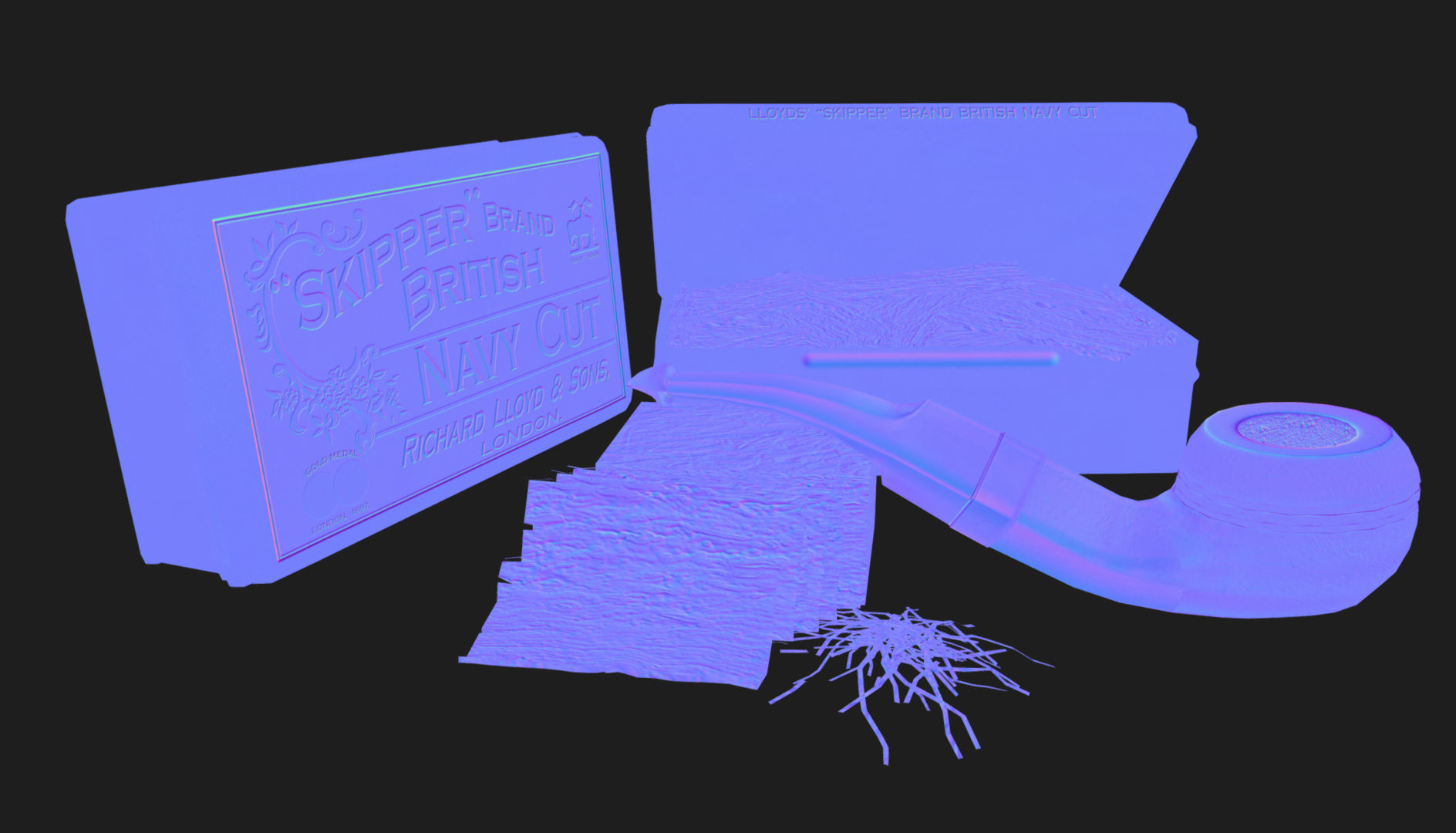 Old Tobacco Tin - Skipper Navy Cut Low-poly 3D model_7