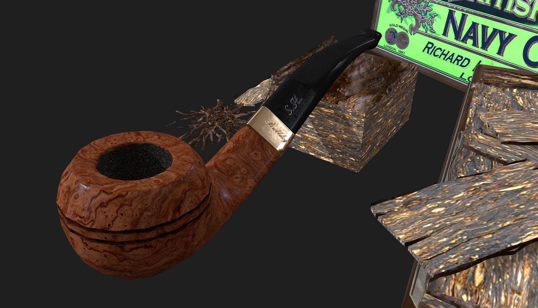 Old Tobacco Tin - Skipper Navy Cut Low-poly 3D model_20