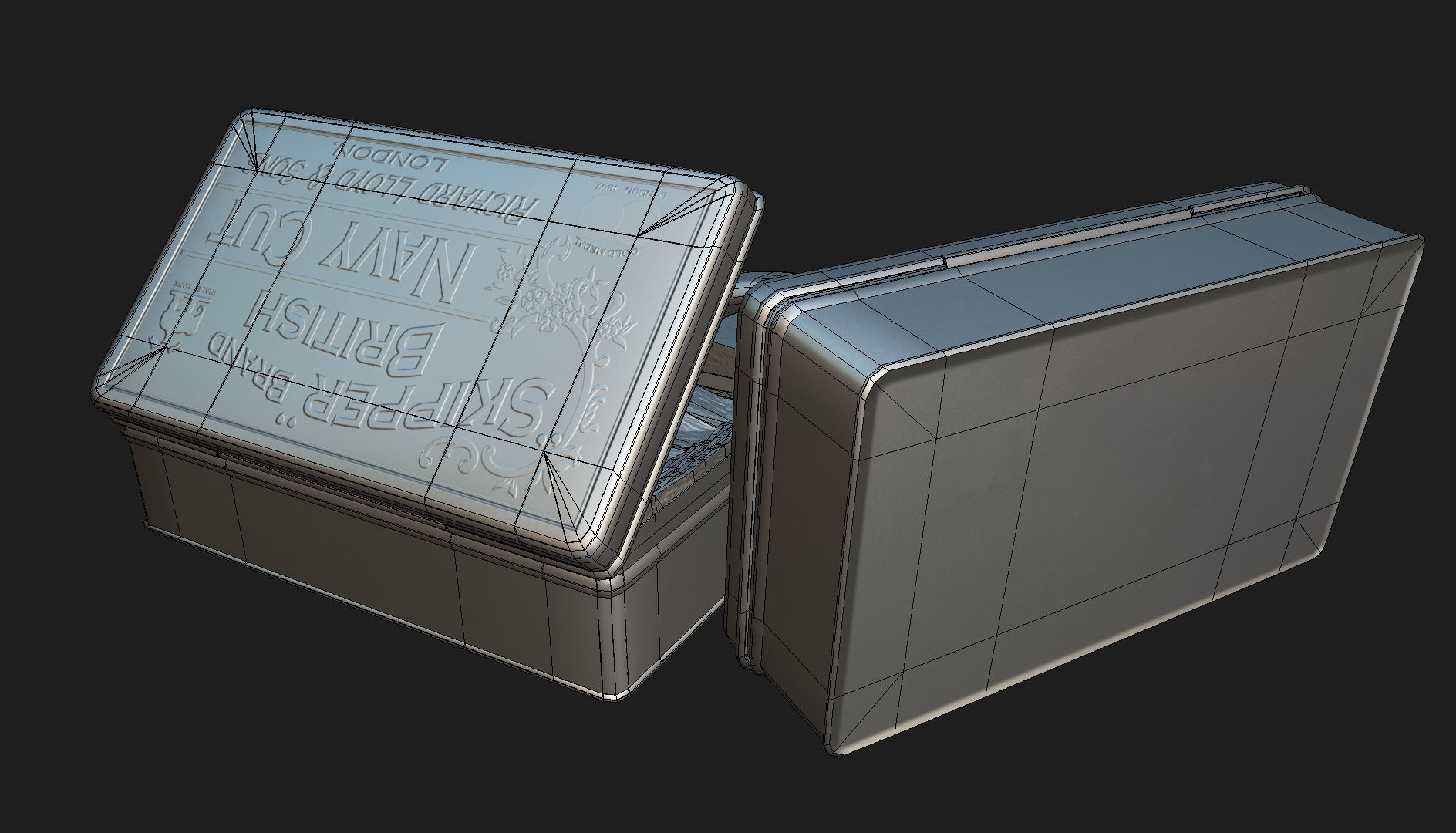 Old Tobacco Tin - Skipper Navy Cut Low-poly 3D model_14