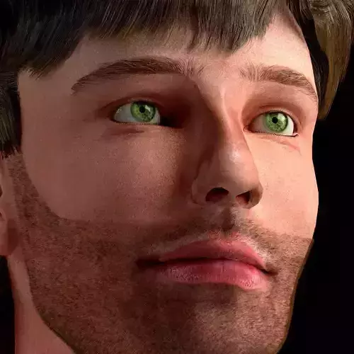 3D male head with texture