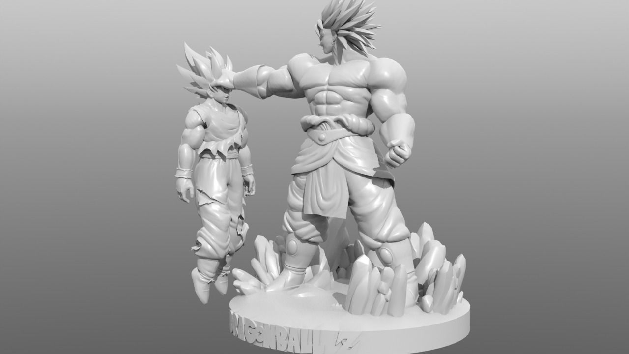 Broly Vs Goku 3D print model_3