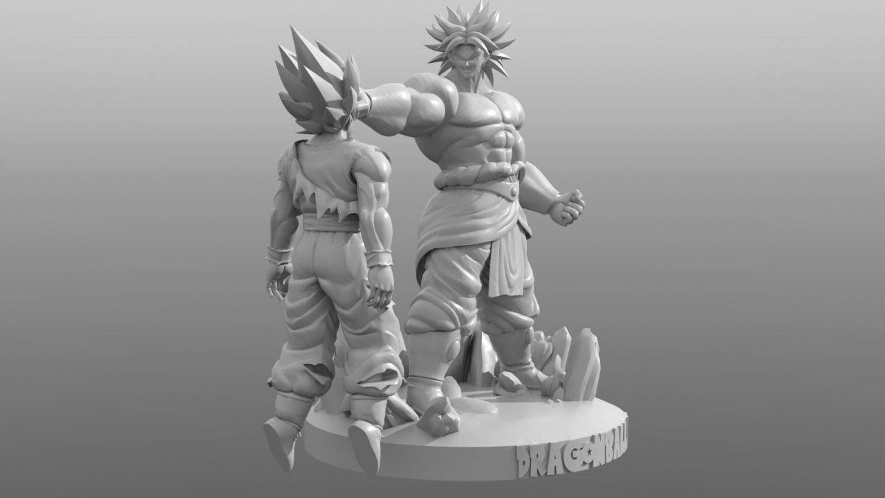 Broly Vs Goku 3D print model_2