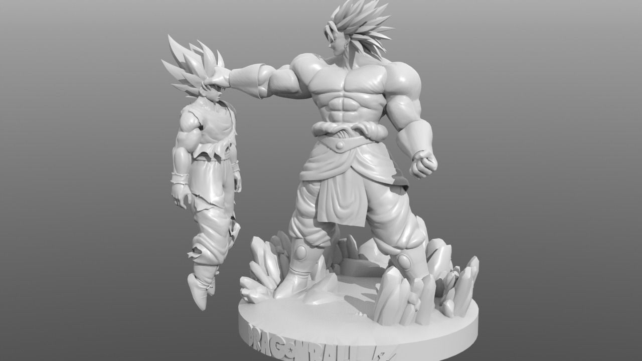 Broly Vs Goku 3D print model_1